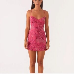 Peppermayo Vietta Sequin Cami Mini Dress - Fuchsia